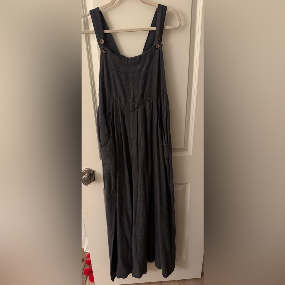 Free people sleeveless overalls